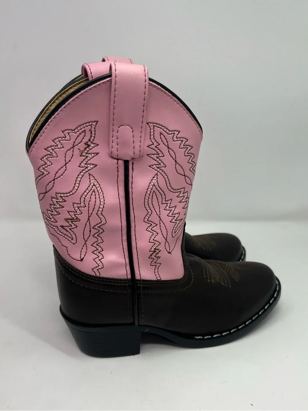 Smoky Mountain Monterey Girls 10.5 Western Boots Brown Pink Cowgirl Boot 1574C